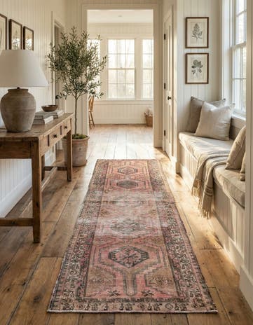 3' 7 x 10' 5 Hand Knotted Ultra Vintage Persian Wool Runner Rug