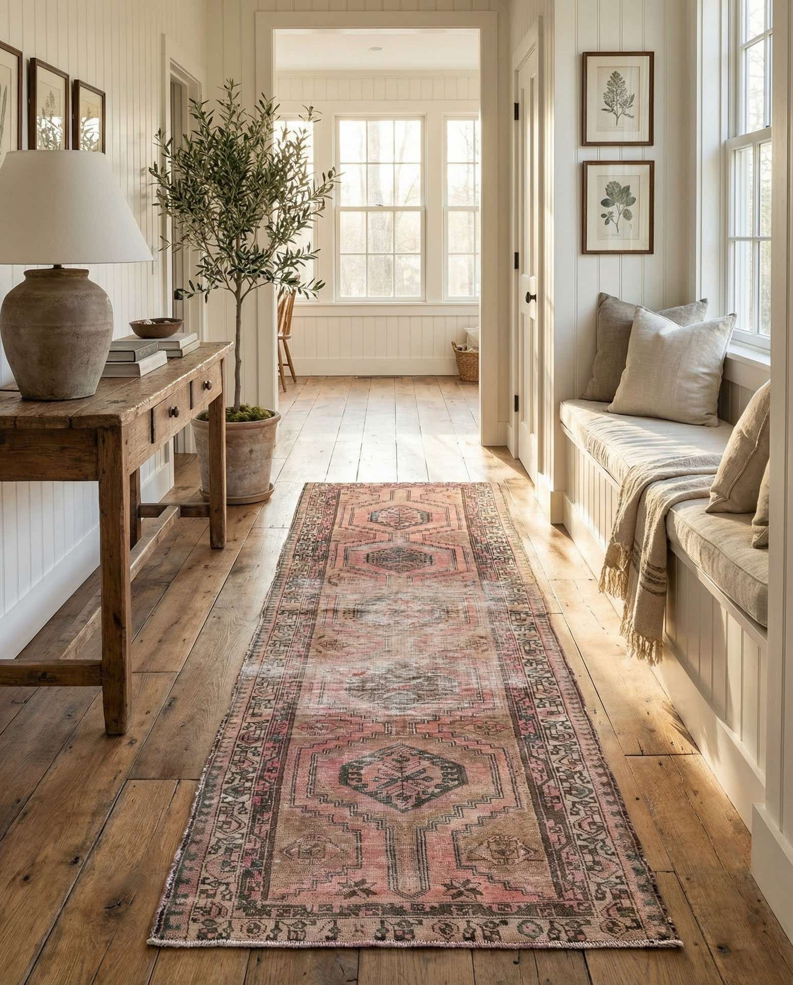 3' 7 x 10' 5 Hand Knotted Ultra Vintage Persian Wool Runner Rug