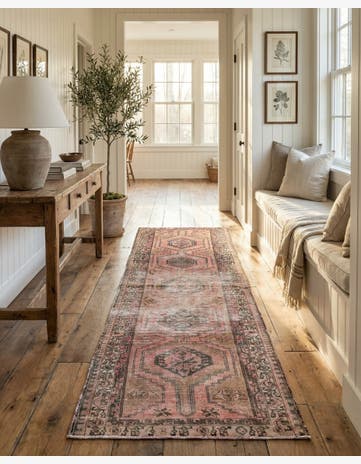 3' 7 x 10' 5 Hand Knotted Ultra Vintage Persian Wool Runner Rug