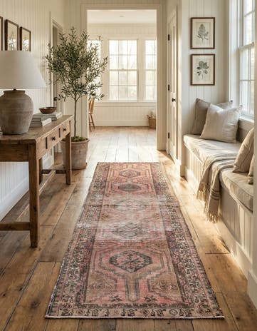 3' 7 x 10' 5 Hand Knotted Ultra Vintage Persian Wool Runner Rug