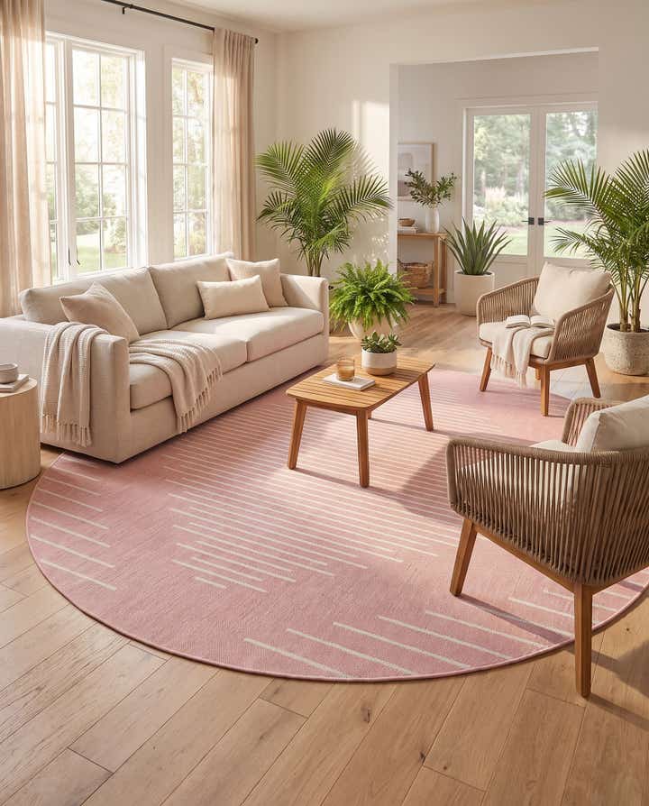 10' 8 x 10' 8 Easy-Clean Modern Indoor / Outdoor Round Rug