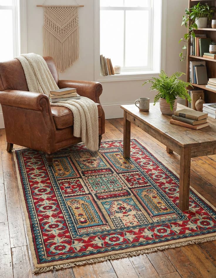 Detail image of 2' 8 x 4'  Hand Knotted Kazak Rug