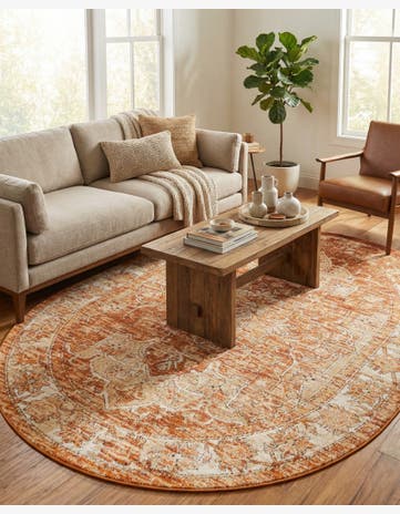 Rust Red Isabella Oval Rug