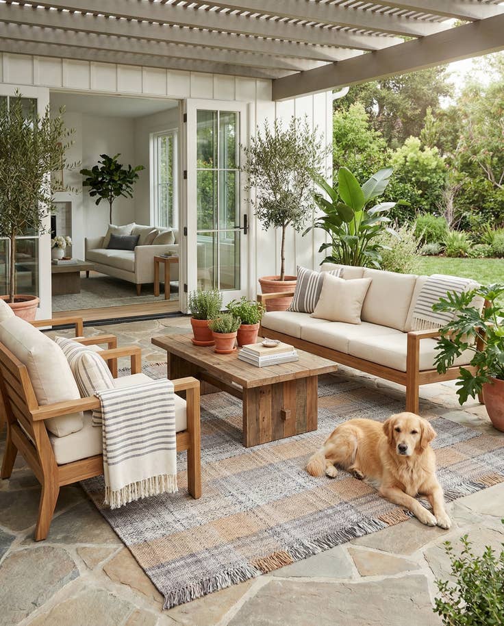 Detail image of 7' 10 x 7' 10 Easy-Clean Eco Plaid Washable Indoor / Outdoor Square Rug