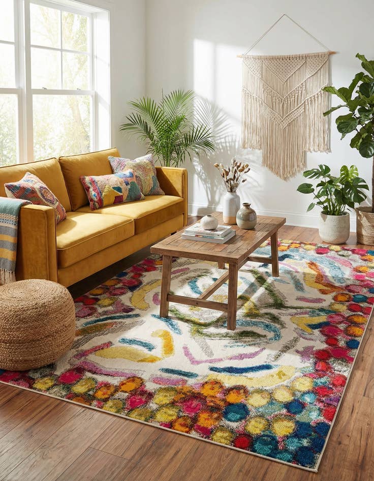 Detail image of 6' x 9'  Washable Vivid Rug