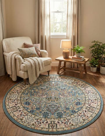 Blue Nain Design Round Rug