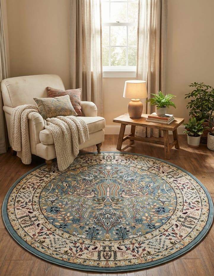 4' x 4' Nain Design Round Rug