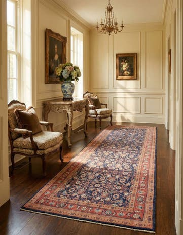 5' 2 x 10' 7 Hand Knotted Farahan Persian Wool Runner Rug