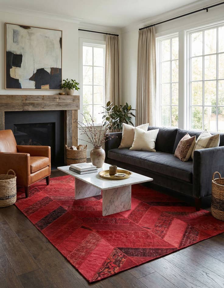 Detail image of 5' x 6' 5  Hand Knotted Ultra Vintage Wool Rug