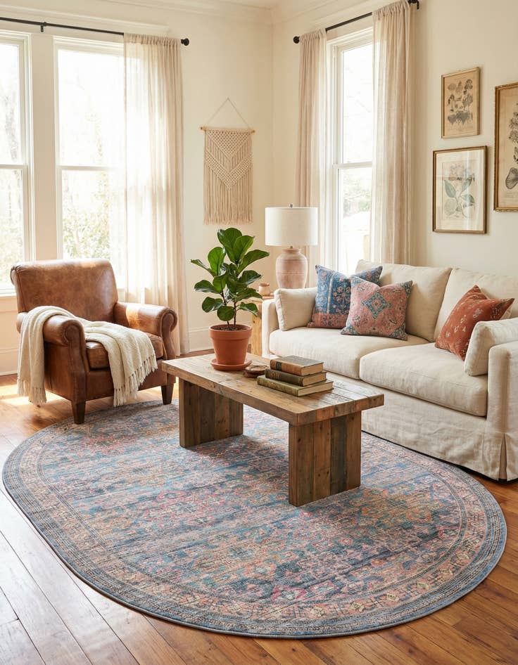 Detail image of  7' 10 x 10'  Washable Nostalgia Oval Rug