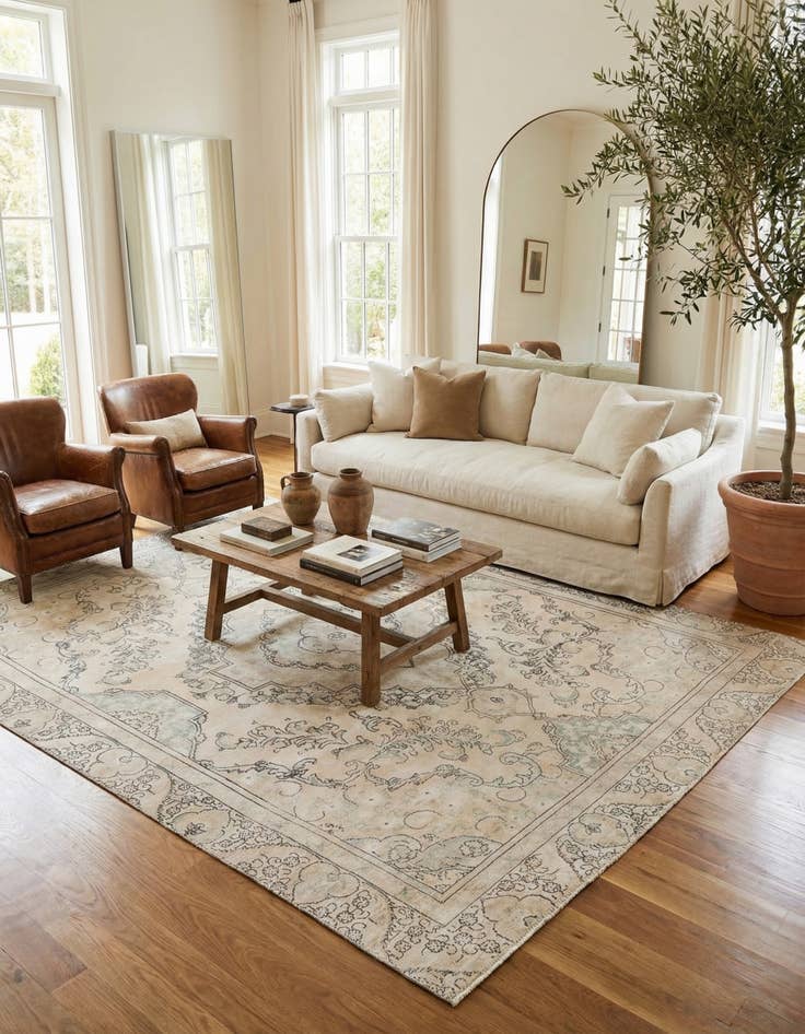 Detail image of 8' 8 x 12'  Hand Knotted Ultra Vintage Persian Wool Rug