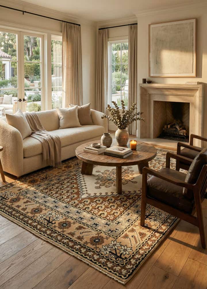 6' 7 x 9' 10 Hand Knotted Moroccan Wool Rug