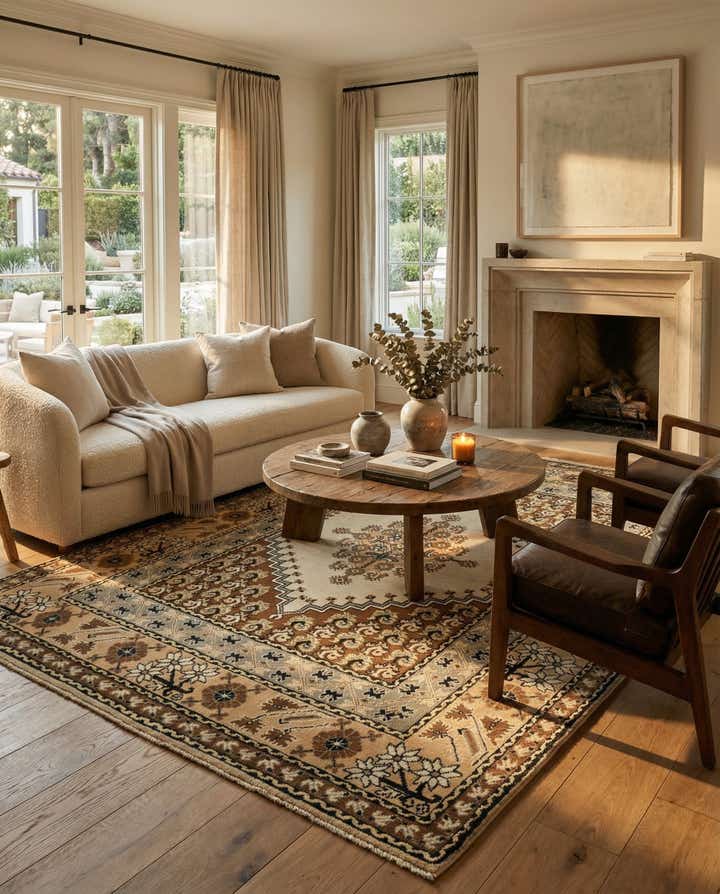 6' 7 x 9' 10 Hand Knotted Moroccan Wool Rug