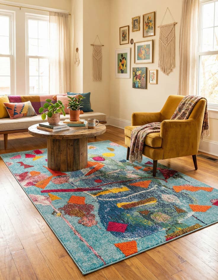 Detail image of 4' x 6'  Washable Vivid Rug