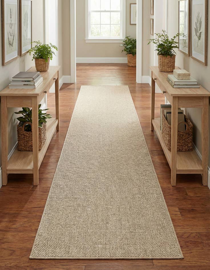 Detail image of 2' 7 x 12'  Washable Solid Indoor / Outdoor Runner Rug