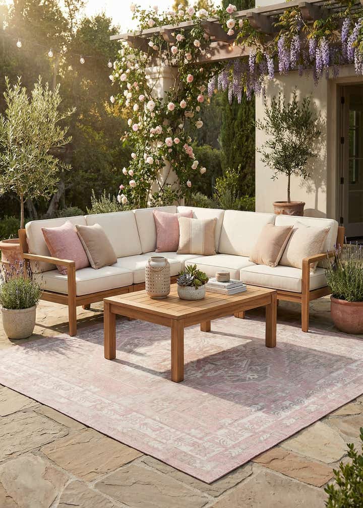 13' x 13' Easy-Clean Traditional Indoor / Outdoor Square Rug
