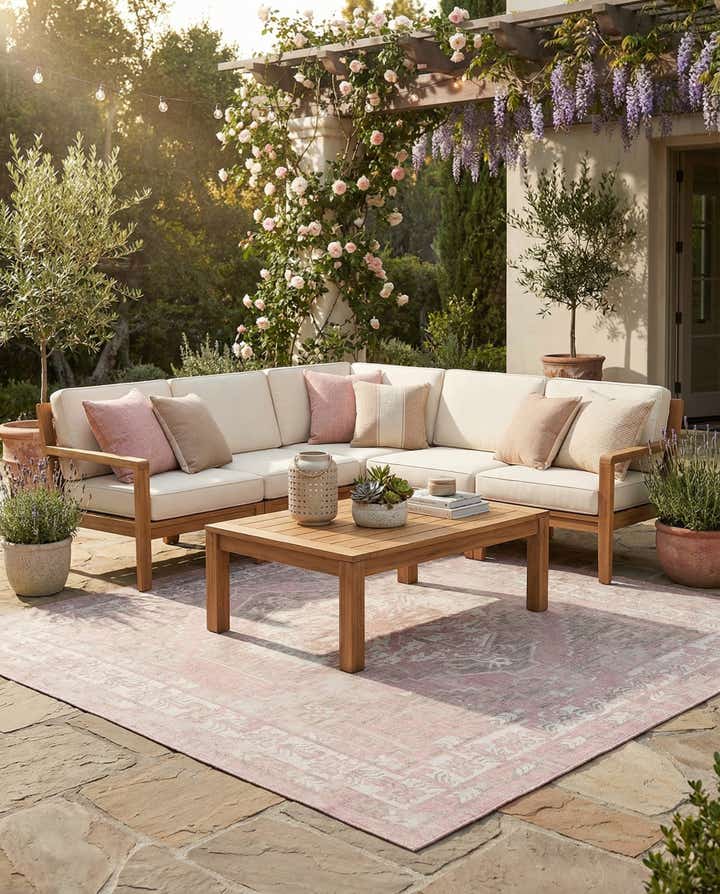 13' x 13' Easy-Clean Traditional Indoor / Outdoor Square Rug