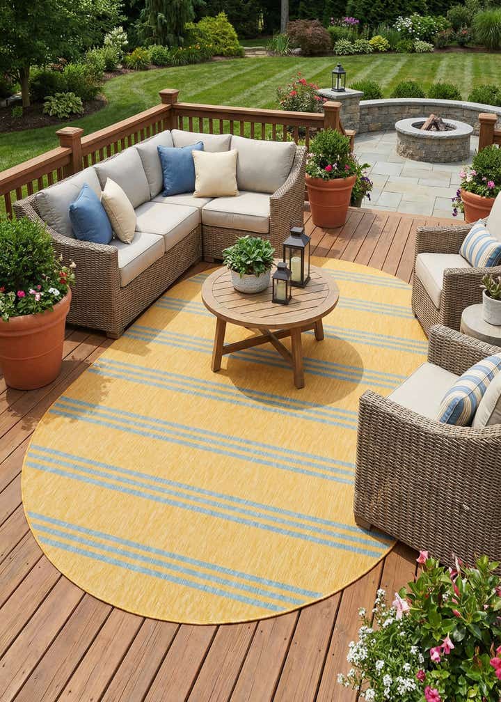 7' 10 x 10' Easy-Clean Jill Zarin Anguilla Indoor / Outdoor Oval Rug