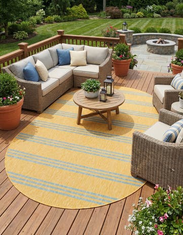 7' 10 x 10' Easy-Clean Jill Zarin Anguilla Indoor / Outdoor Oval Rug