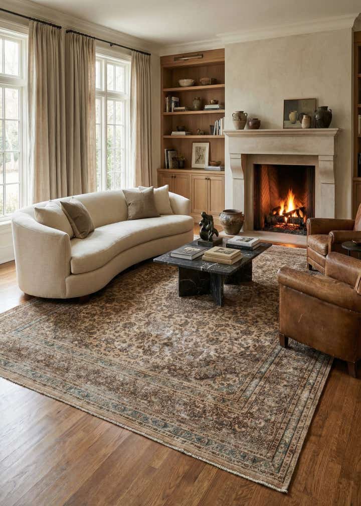 9' 8 x 12' 7 Hand Knotted Ultra Vintage Persian Wool Rug