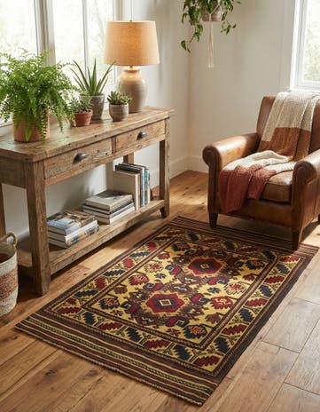 3' x 4' 10 Hand Knotted Sumak Wool Rug