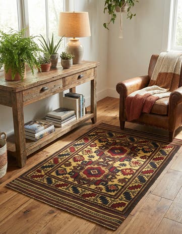 3' x 4' 10 Hand Knotted Sumak Wool Rug