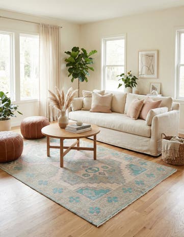 6' x 9' 5 Hand Knotted Moroccan Wool Rug