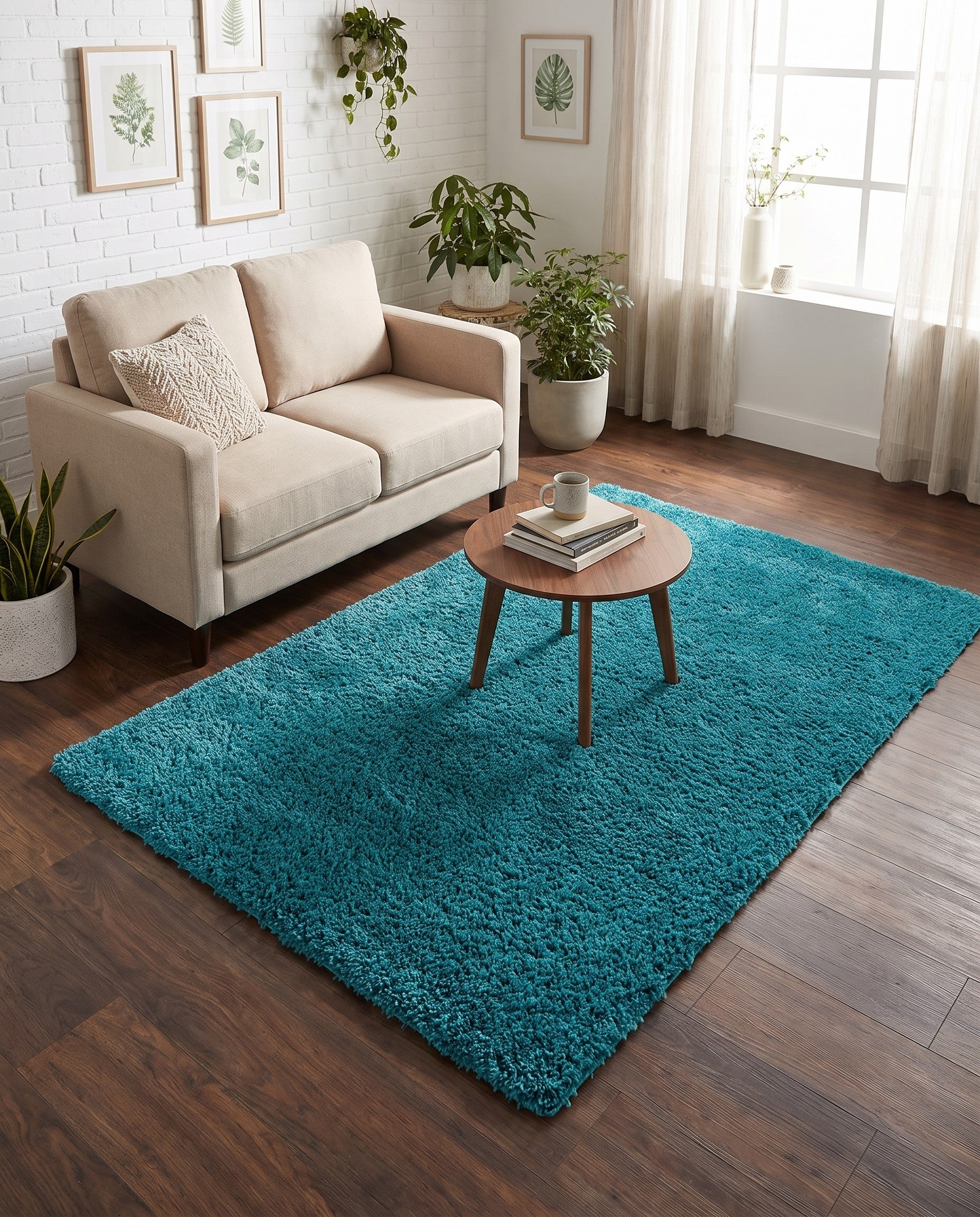 4' x 6' Solid Shag Rug