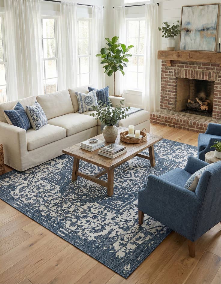 Detail image of 10' 8 x 10' 8  Washable Jill Zarin Dubai Indoor / Outdoor Square Rug