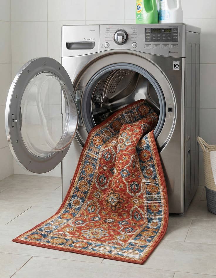 Detail image of 2' x 6'  Washable Traditional Indoor / Outdoor Runner Rug