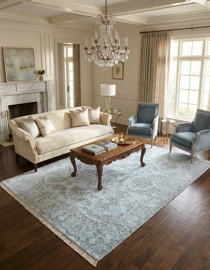 Detail image of  5' 5 x 7' 10  Hand Knotted Darya Wool Rug