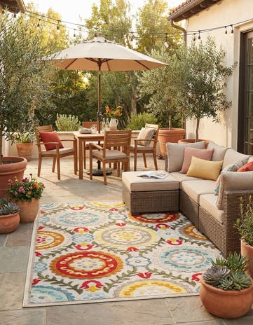 7' 10 x 10' Easy-Clean Casablanca Indoor / Outdoor Rug