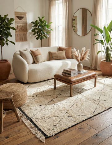 6' 8 x 9' 5 Hand Knotted Moroccan Wool Rug