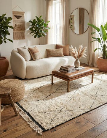 6' 8 x 9' 5 Hand Knotted Moroccan Wool Rug
