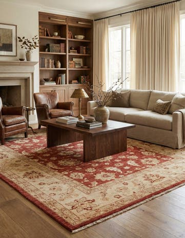 8' 11 x 12' 3 Hand Knotted Peshawar Ziegler Rug