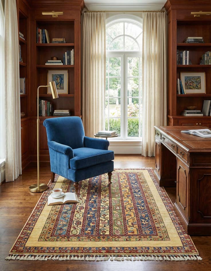 Detail image of 4' 9 x 6' 4  Hand Knotted Ariana Ziegler Rug