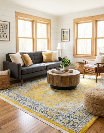Yellow Santiago Square Rug
