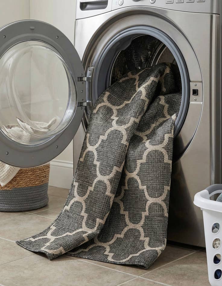 Detail image of 7' x 10'  Washable Trellis Indoor / Outdoor Rug