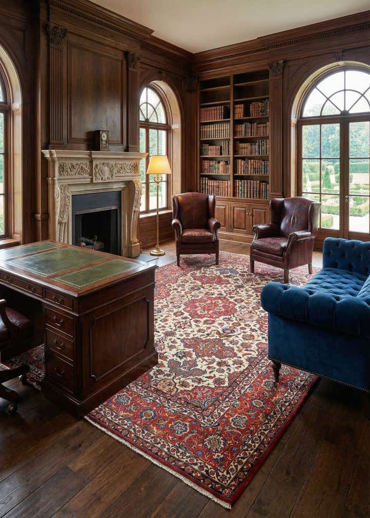 8' 9 x 12' 6 Isfahan Wool Rug