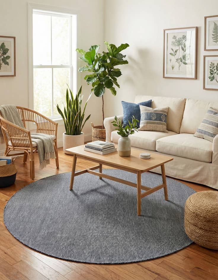 Detail image of 7' 10 x 7' 10 Easy-Clean Jill Zarin Palm Springs Indoor / Outdoor Round Rug