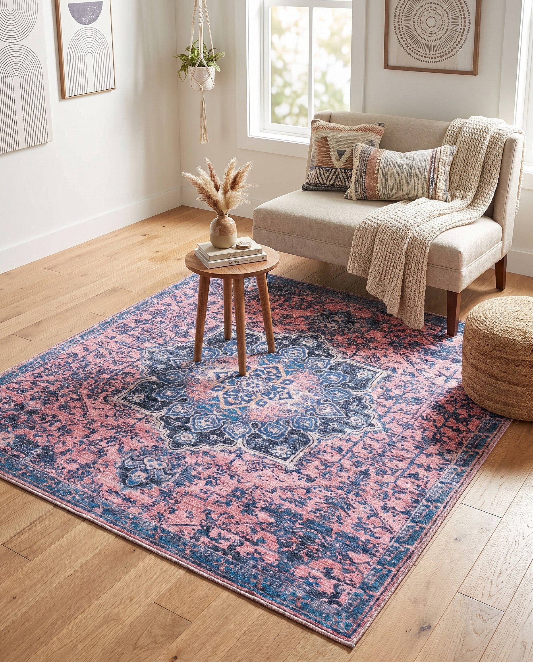5' 3 x 5' 3 Washable Renaissance Square Rug