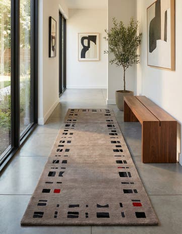 2' 9 x 9' 8 Hand Knotted Tibet Wool Runner Rug