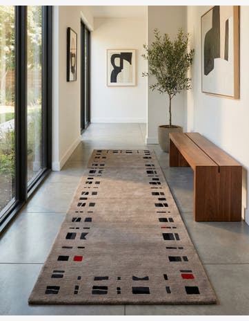 2' 9 x 9' 8 Hand Knotted Tibet Wool Runner Rug