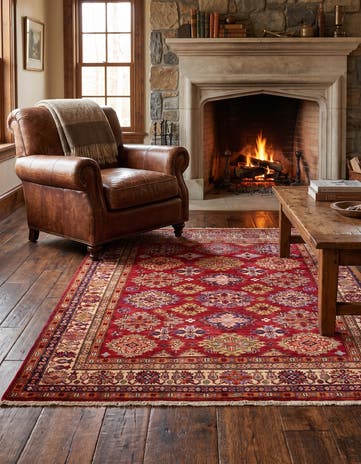 4' 11 x 6' 5 Hand Knotted Kazak Rug