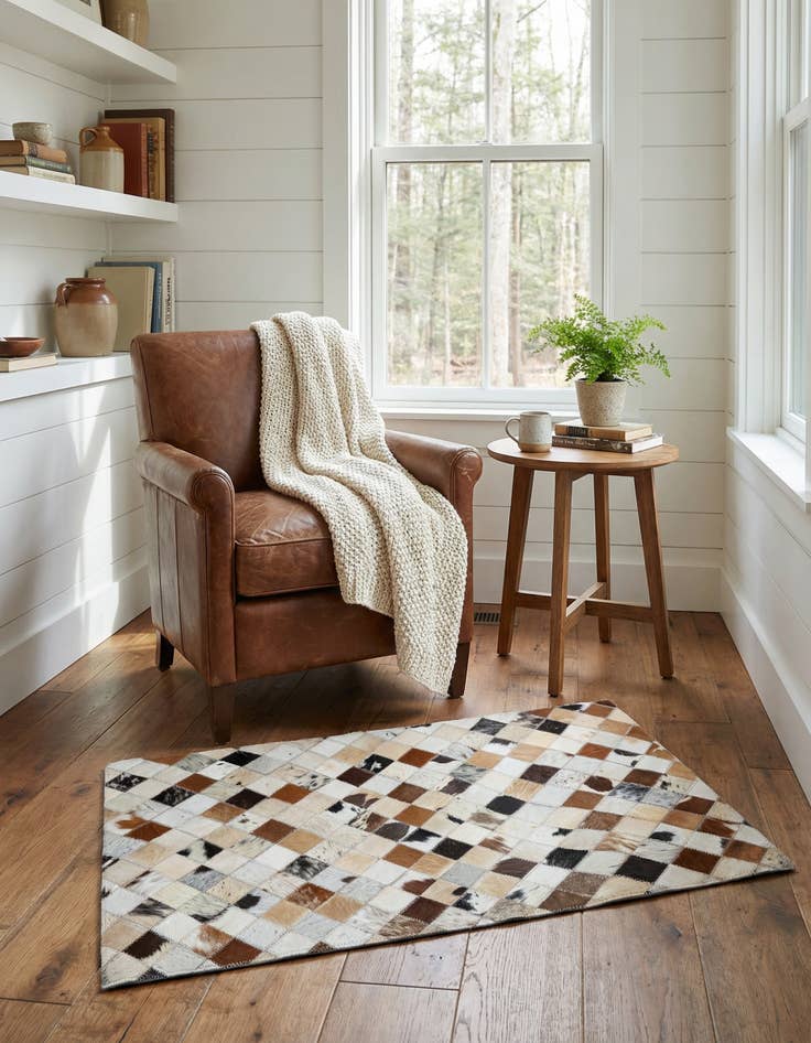 Detail image of  2' x 3' Cowhide Leather Rug