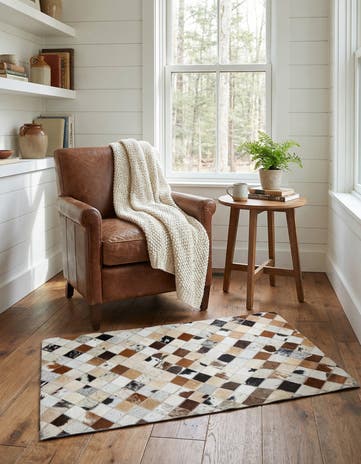 2' x 3' Cowhide Leather Rug