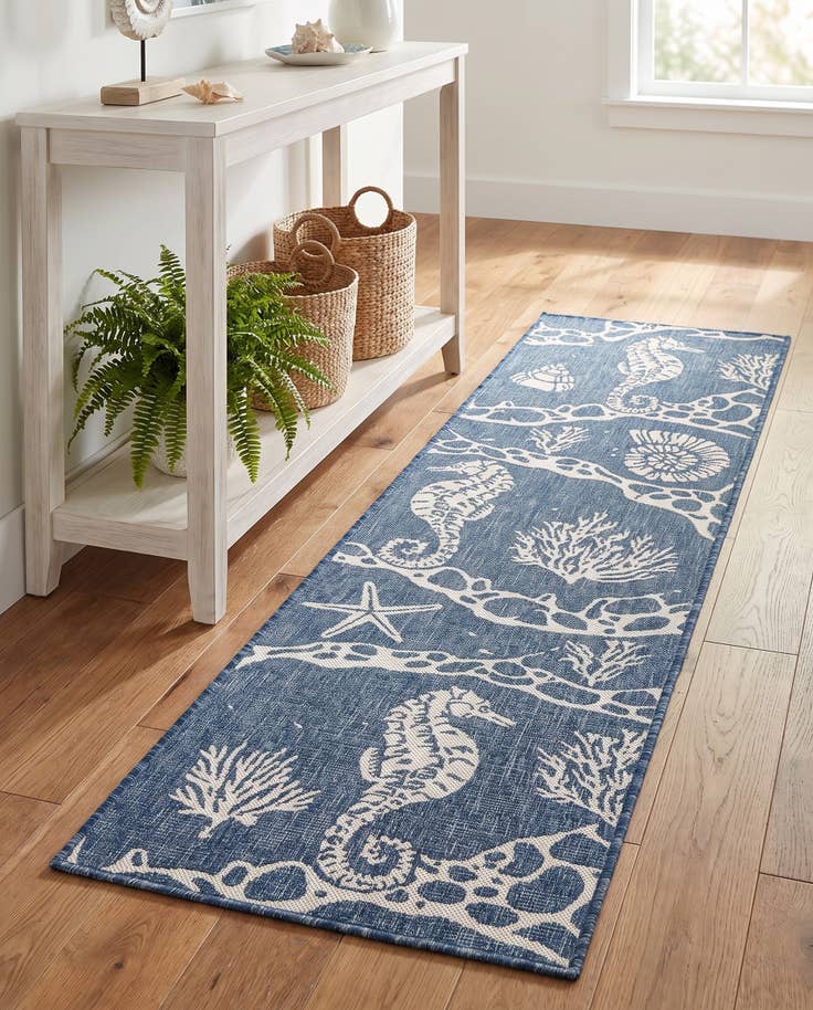 Detail image of 2' x 8' Easy-Clean Coastal Indoor / Outdoor Runner Rug