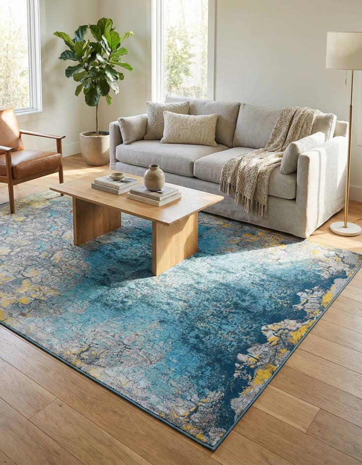 Detail image of 10' x 14'  Washable Modern Indoor / Outdoor Rug