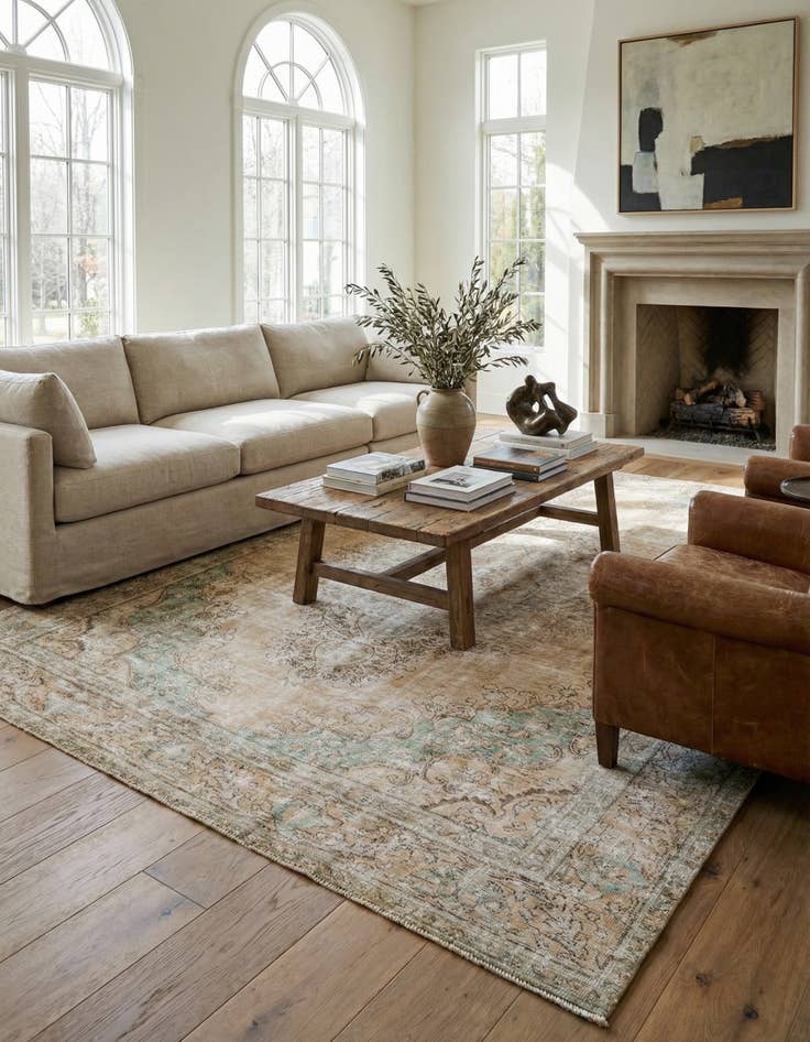 Detail image of 9' 8 x 12' 9 Hand Knotted Ultra Vintage Persian Wool Rug