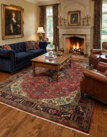 6' 9 x 9' 6 Hand Knotted Ardakan Persian Wool Rug